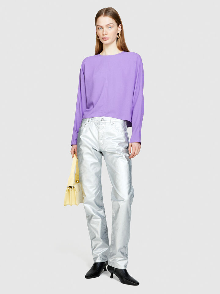 Blouse with crisscross - women's blouses - Lilac | Sisley image number 1